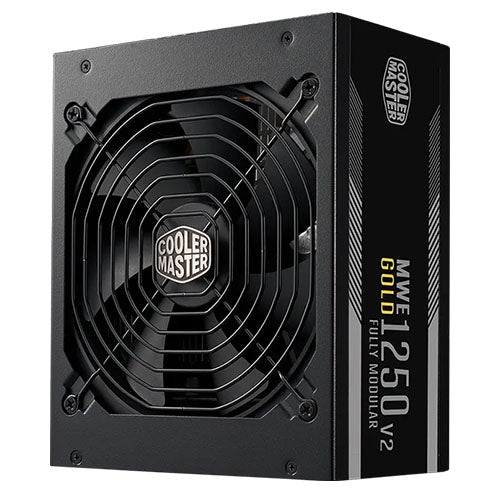 Cooler Master 1250W MWE Gold V2 ATX 3.0 PSU, Fully Modular, FDB Bearing Fan, 80+ Gold Cooler Master 1250W MWE Gold V2 ATX 3.0 PSU, Fully Modular, FDB Bearing Fan, 80+ Gold